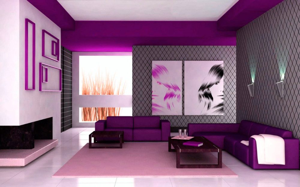 Salón de color púrpura :: Imágenes y fotos