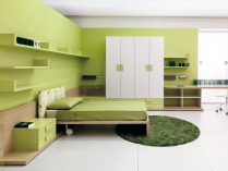 Habitación de adolescente verde