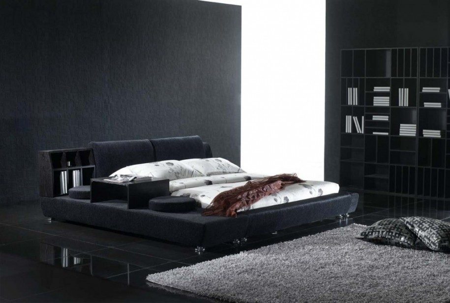 Dormitorio de estilo moderno en color negro