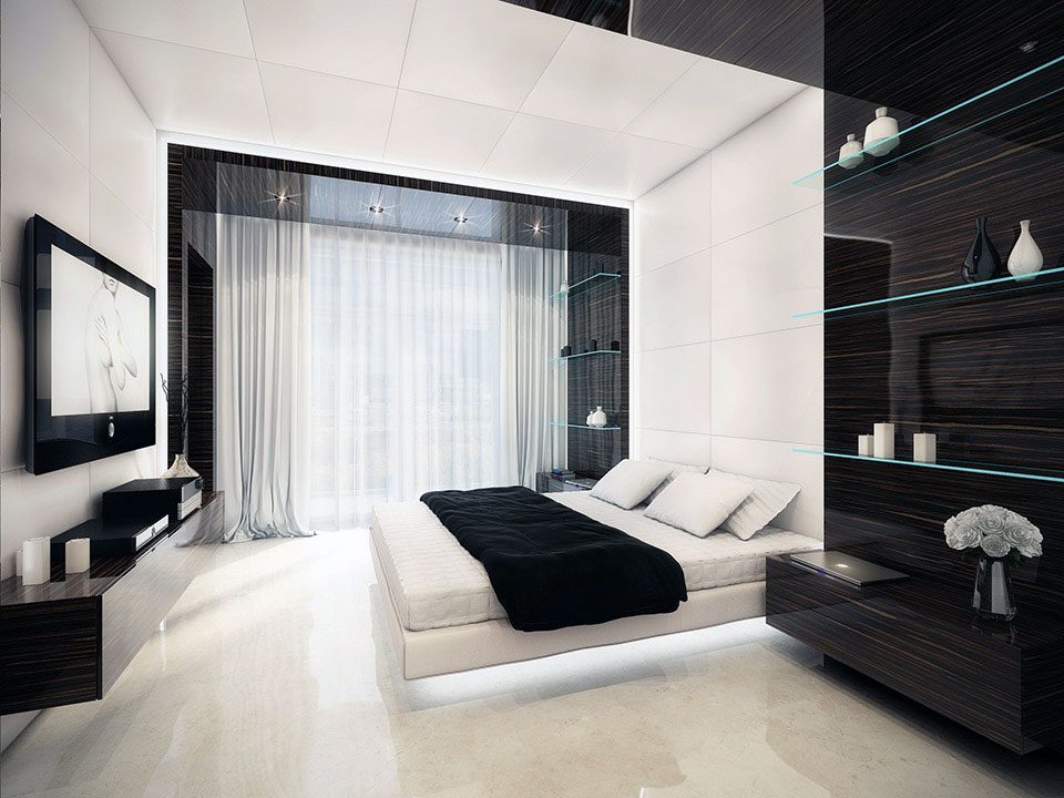 Dormitorio moderno negro :: Imágenes y fotos