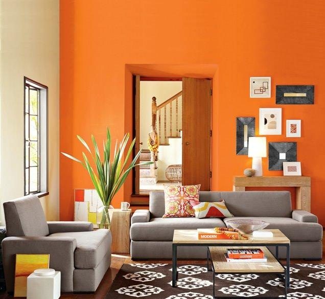 Salón natural en color naranja