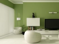Salón moderno verde